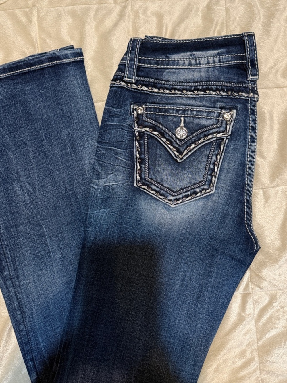 Miss Me Bootcut Jeans with Embellished Back Pocket